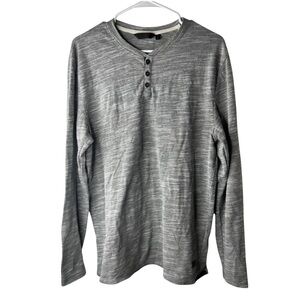 Outpost Men’s Long Sleeve Henley Shirt‎ Size L | Heather Gray Casual Classic